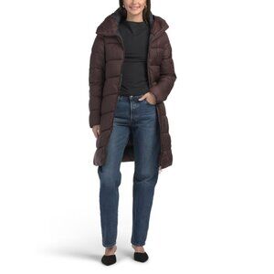 SAVE THE DUCK Burgundy/black Rita Channel Quilted Puffer Jacket